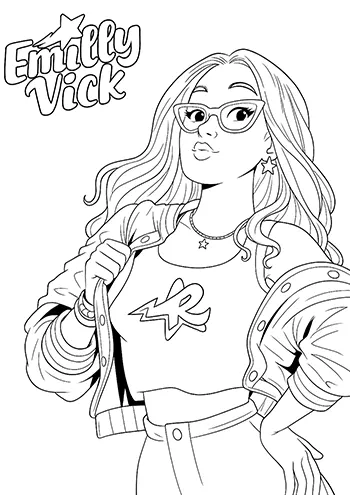 Emily Vick de óculos para colorir