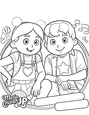 maria clara e jp para colorir
