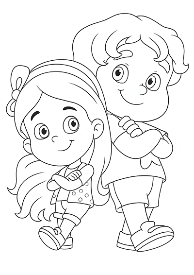Desenho Maria Clara e jp para colorir e imprimir