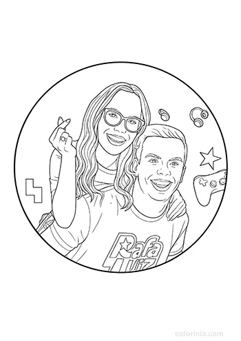 Rafa e Luiz para colorir