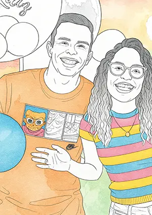 Rafa e Luiz para colorir e imprimir