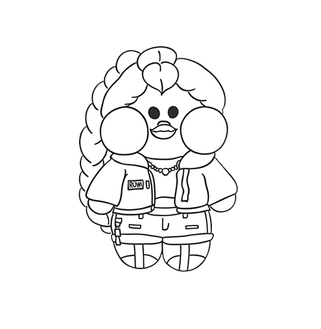 Rumi huntrix versão Paper Duck para colorir