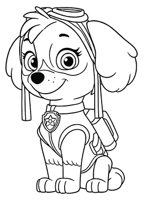 Skye patrulha para colorir